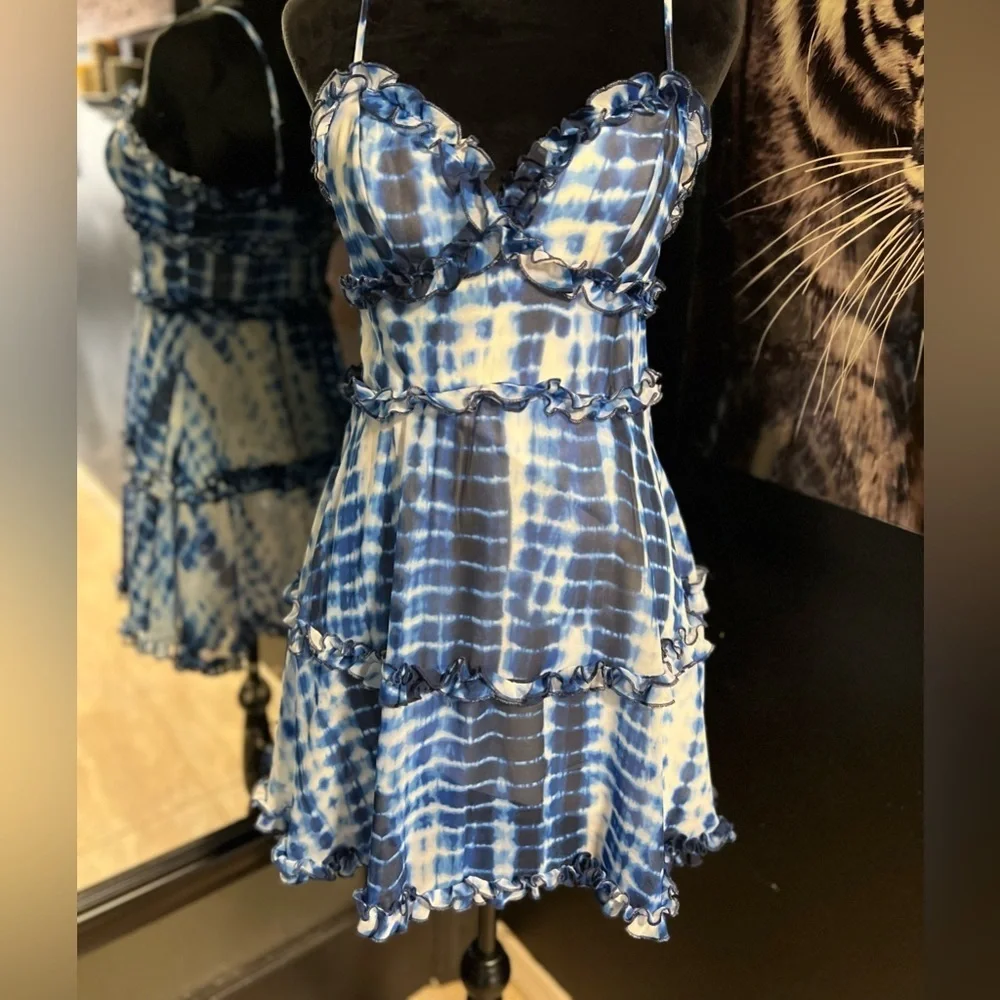 💙💙NWOT- SUPER CUTE TIE DYE SPAGHETTI STRAP DRESS💙💙 SZ 7/8 - Picture 4 of 7